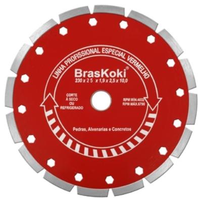 Disco Diamantado 230mm Segmentado Vermelho - 22.0920907 - Braskoki Disco Diamantado Segmentado 230mm Vermel