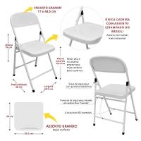Cadeira De Aço Dobrável Branca - 10.403.01 - Açomix - 4