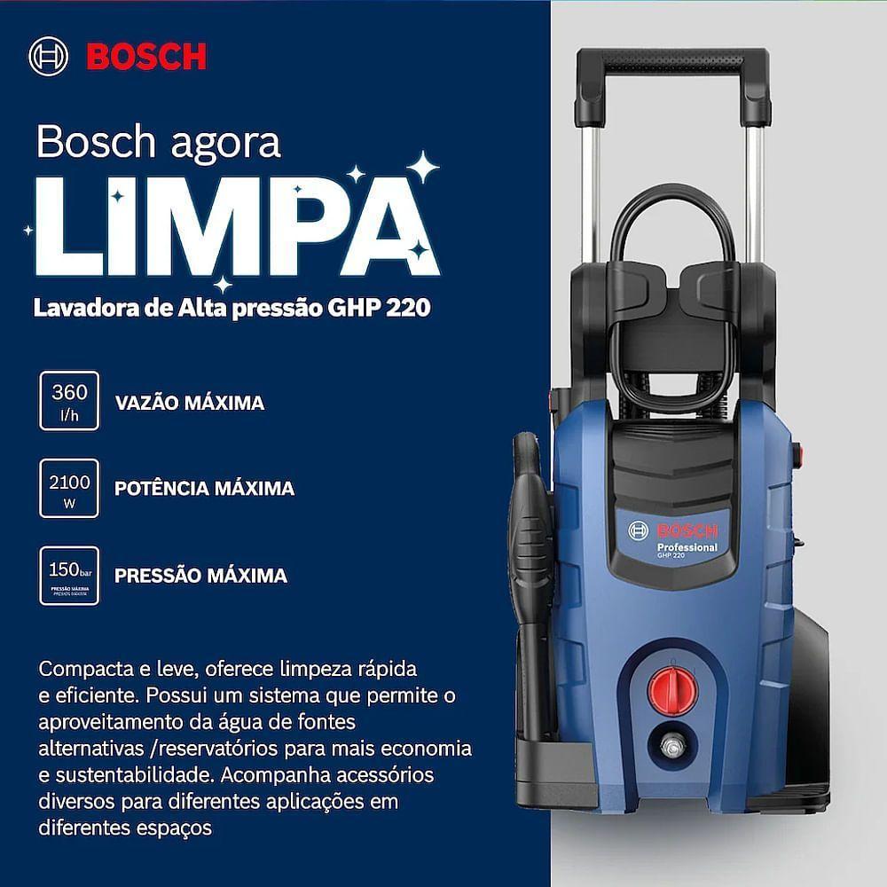 Lavadora De Alta Pressão Ghp 220 2200 Psi 2100 Watts 220 Volts - 0600910ee0000 - Bosch - 6