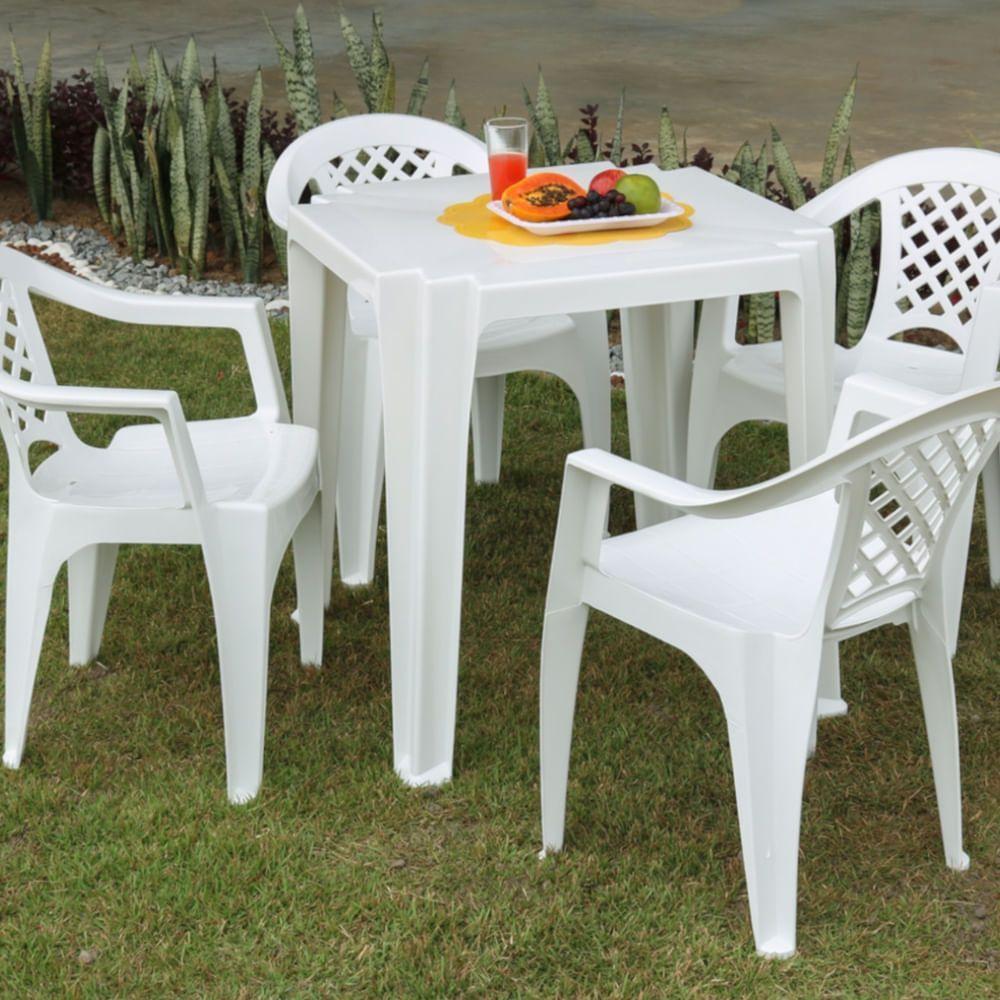 Mesa Tambaú Em Polipropileno Branco - 92314010 - Tramontina Mesa Quadrada Tambau Branca - 9231010 - Tramontina - 2