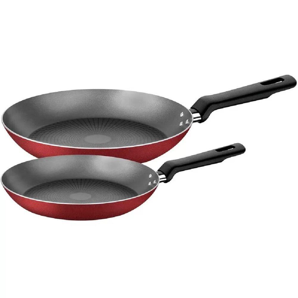 Jogo De Frigideiras Loreto Vermelhas Em Alumínio Antiaderentes Com 2 Peças - 27899106 - Tramontina - 1