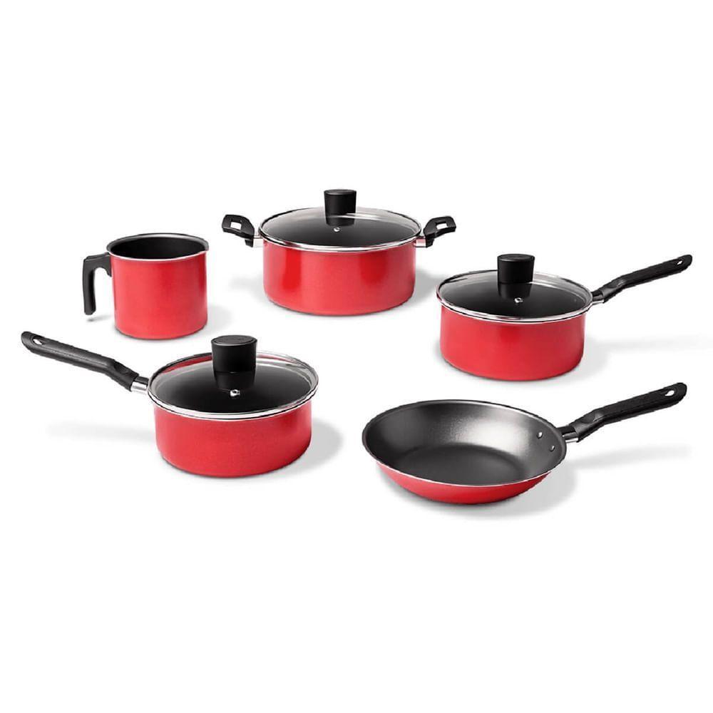 Jogo De Panelas Garlic Vermelho 5 Peças - 7001-100 - Brinox - 1