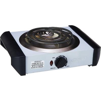 Fogão Elétrico de Mesa 1 Boca 1000W Portátil Branco Cotherm FEB-1 com Resistência Blindada 110V