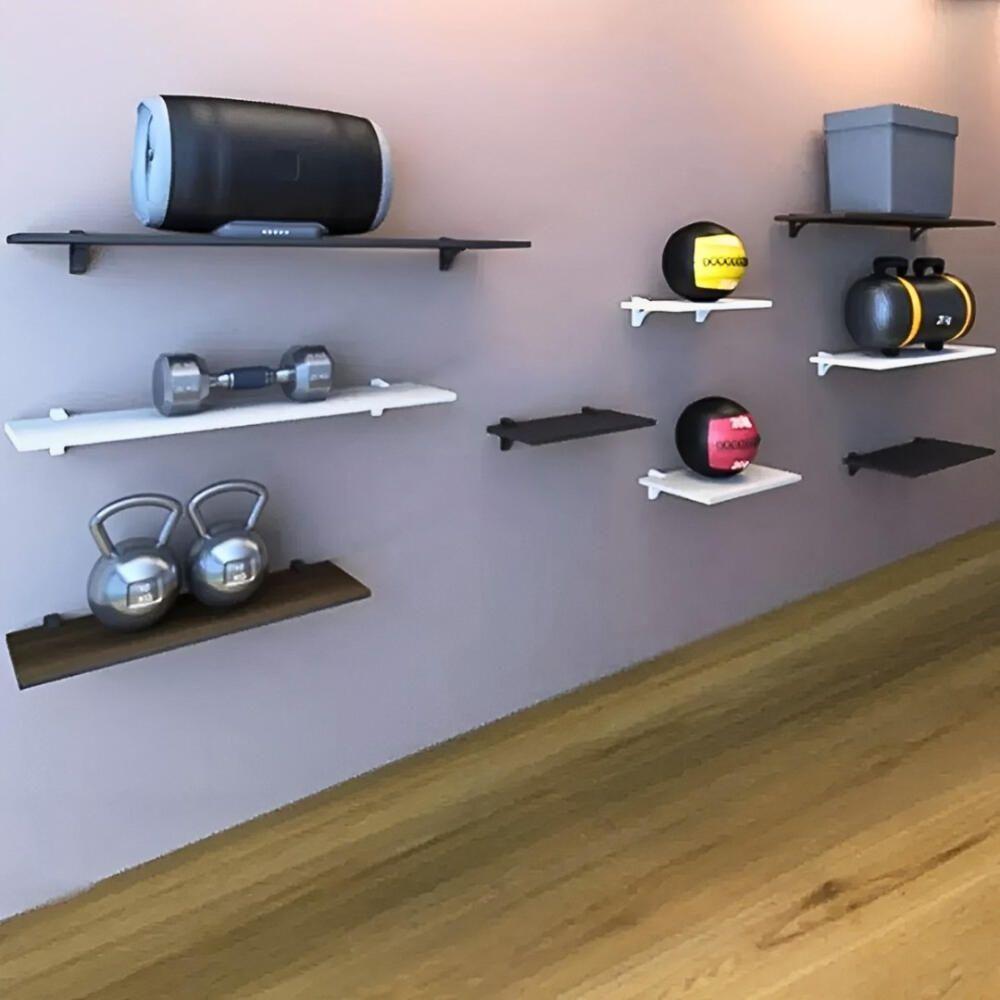 Prateleira Em Mdp Com Suporte 25x80cm Nogueira - Clip-2580-ff-nr - Multivisão - 1