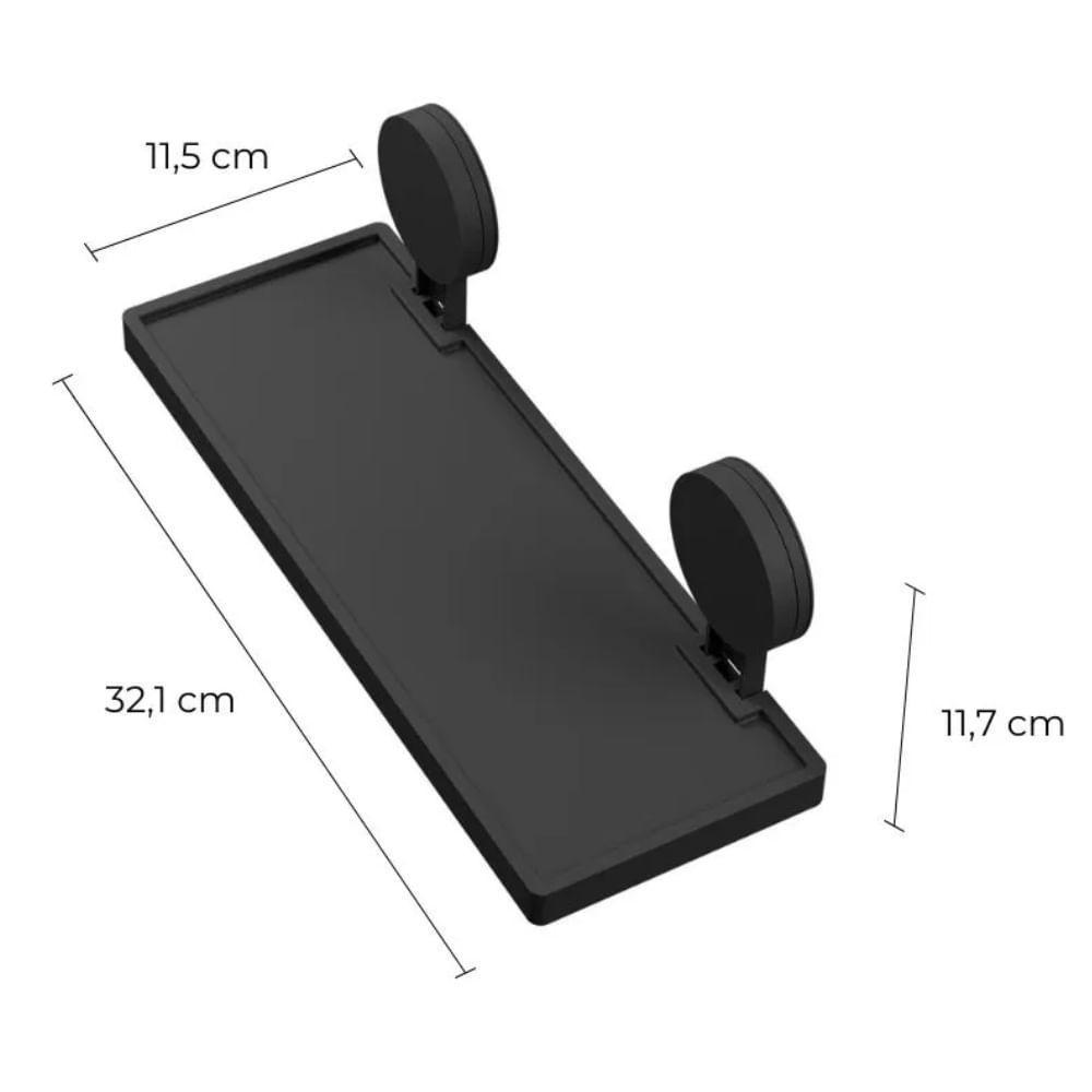 Prateleira 32,1x11,5cm Simples Com Adesivo Preto Fosco - Ad4-ps*pr-fos - Astra - 7