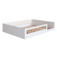 Cama De Chão Montessoriana Infantil Casal Proteção Lateral Branco - 5