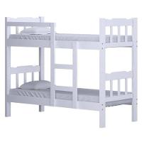 Beliche Solteiro De Madeira Maciça Com Escada Resistente Branco - 2