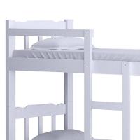 Beliche Solteiro De Madeira Maciça Com Escada Resistente Branco - 5