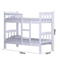 Beliche Solteiro De Madeira Maciça Com Escada Resistente Branco - 6