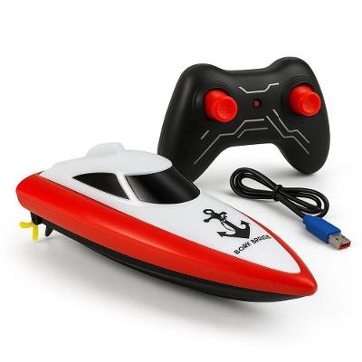 Lancha Barco Controle Remoto Velocidade 20km-h Recarregável