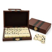 Dominó De Osso Profissional Pedras Grandes 28 Peças Maleta - 2