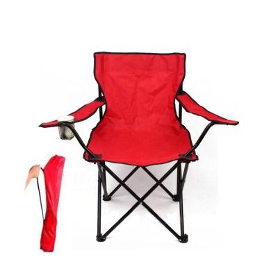 Cadeira Camping Dobrável Com Bolsa Porta Copo 95kg Vermelha