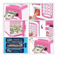 Cofre Digital Infantil Senha Puxador Automático Notas Moedas - 7
