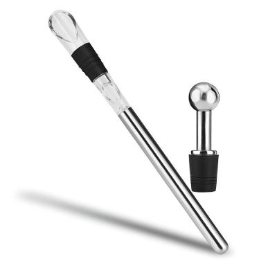 Bastão Resfriador Vinho Inox Bico Aerador Corta Gotas Luxo