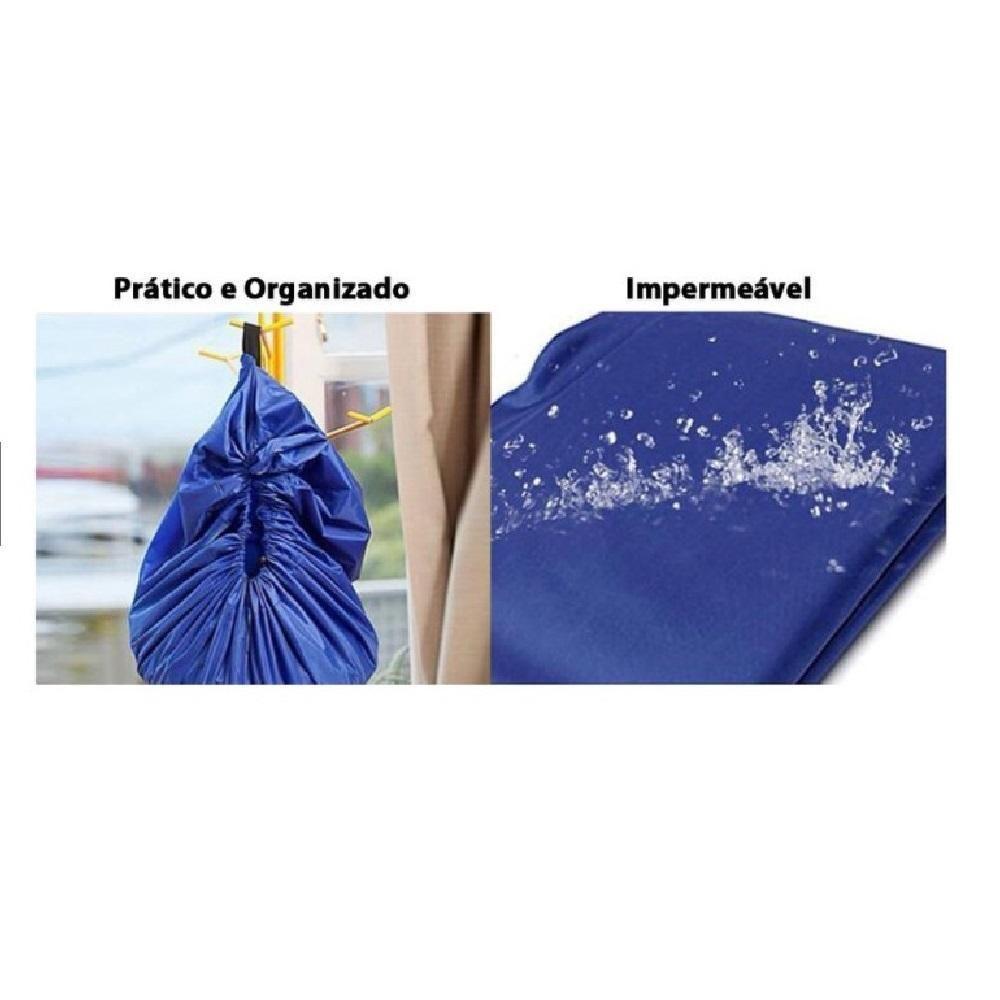 Saco Organizador Brinquedos Redondo Azul Tapete De Brincar - 6