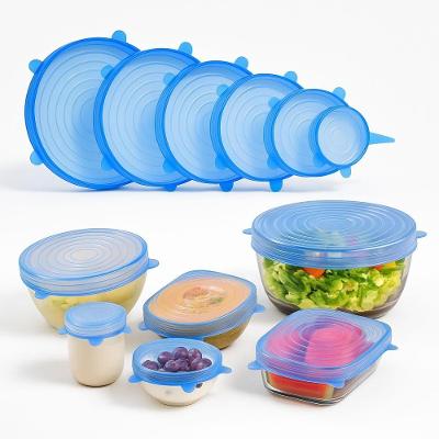 6x Tampas Silicone Flexível Lavável Para Potes Panela Frutas