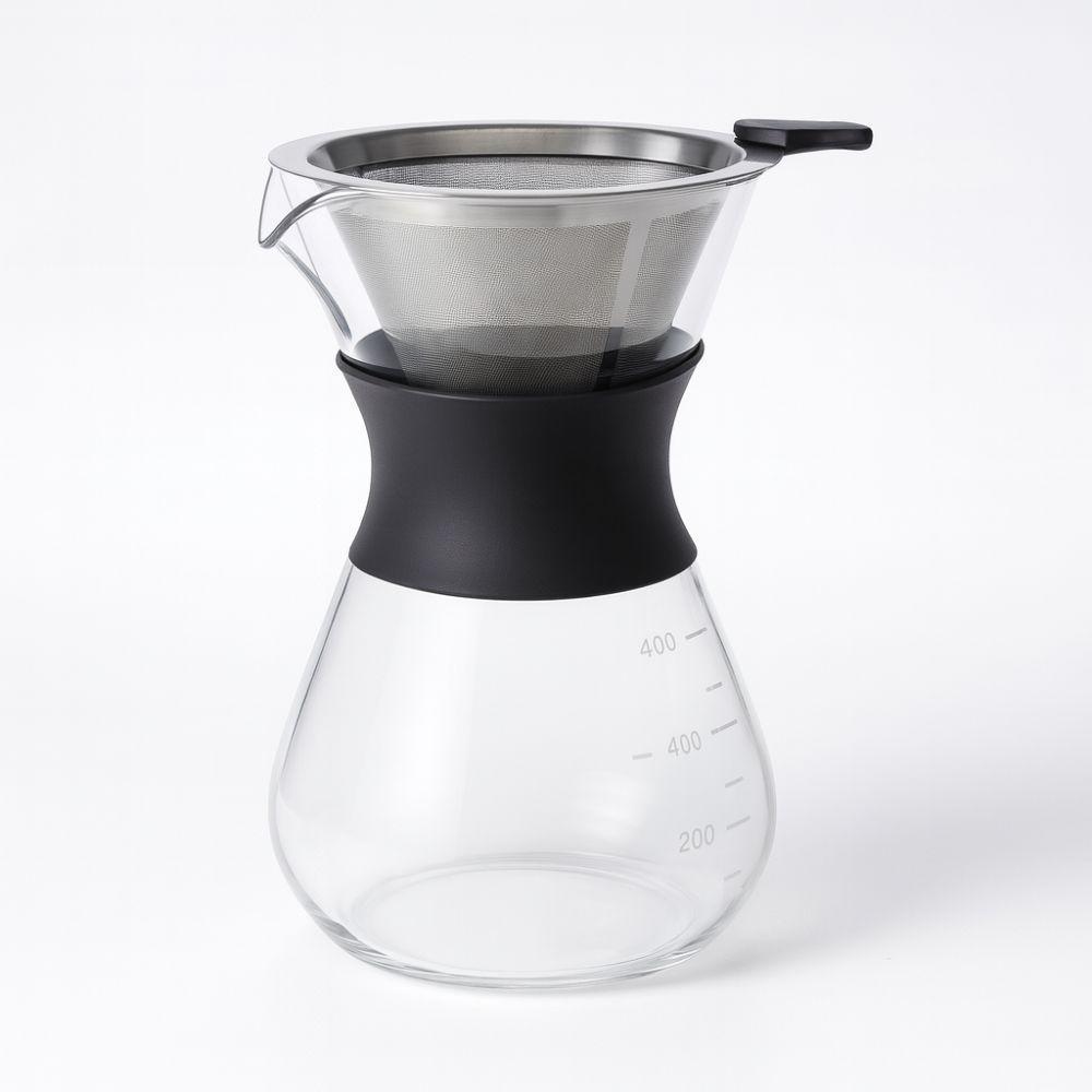 Cafeteira Vidro Borossilicato 400ml Filtro Aço Inox Silicone - 1