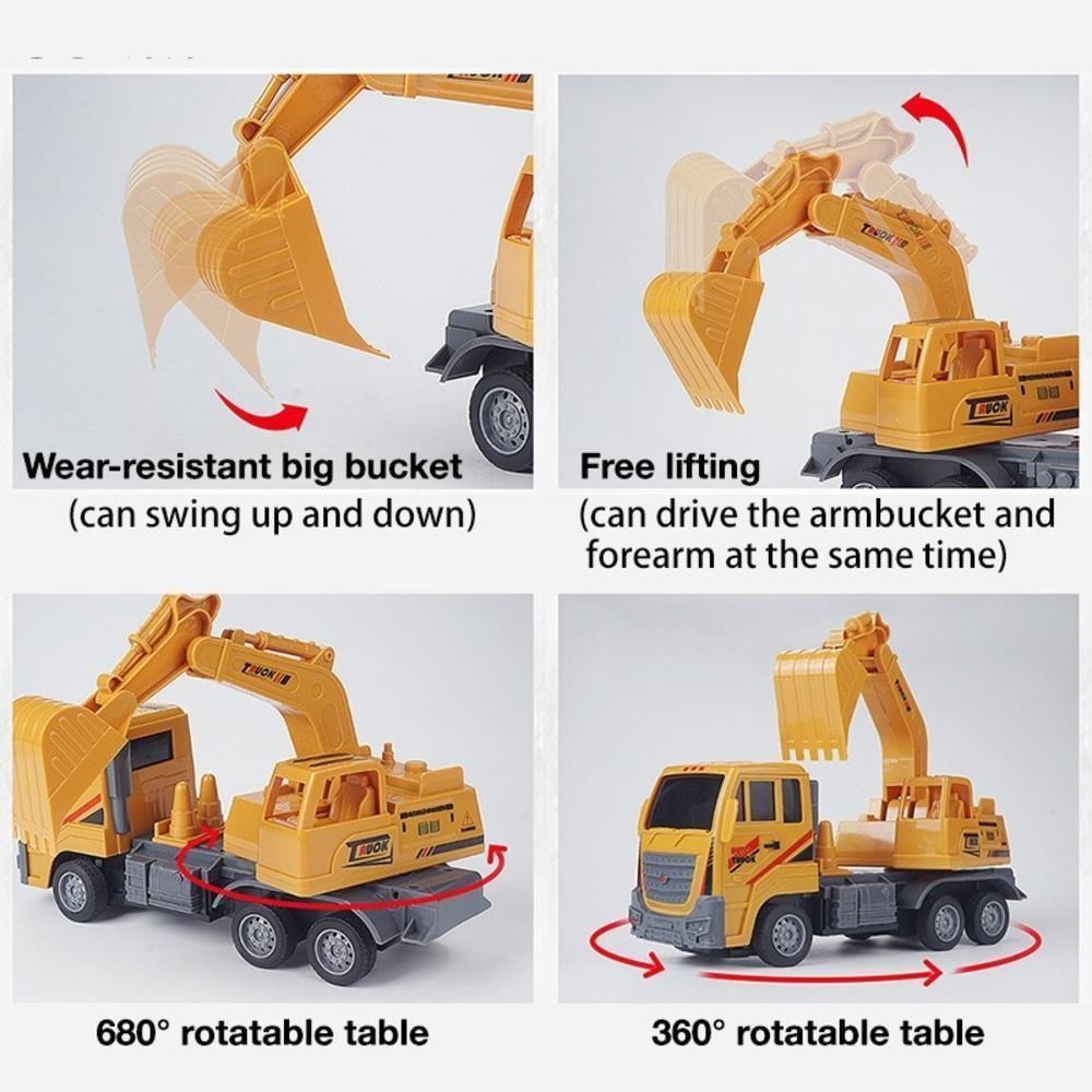 Brinquedo Caminhão Trator Escavadeira Controle Remoto E Luz - 7