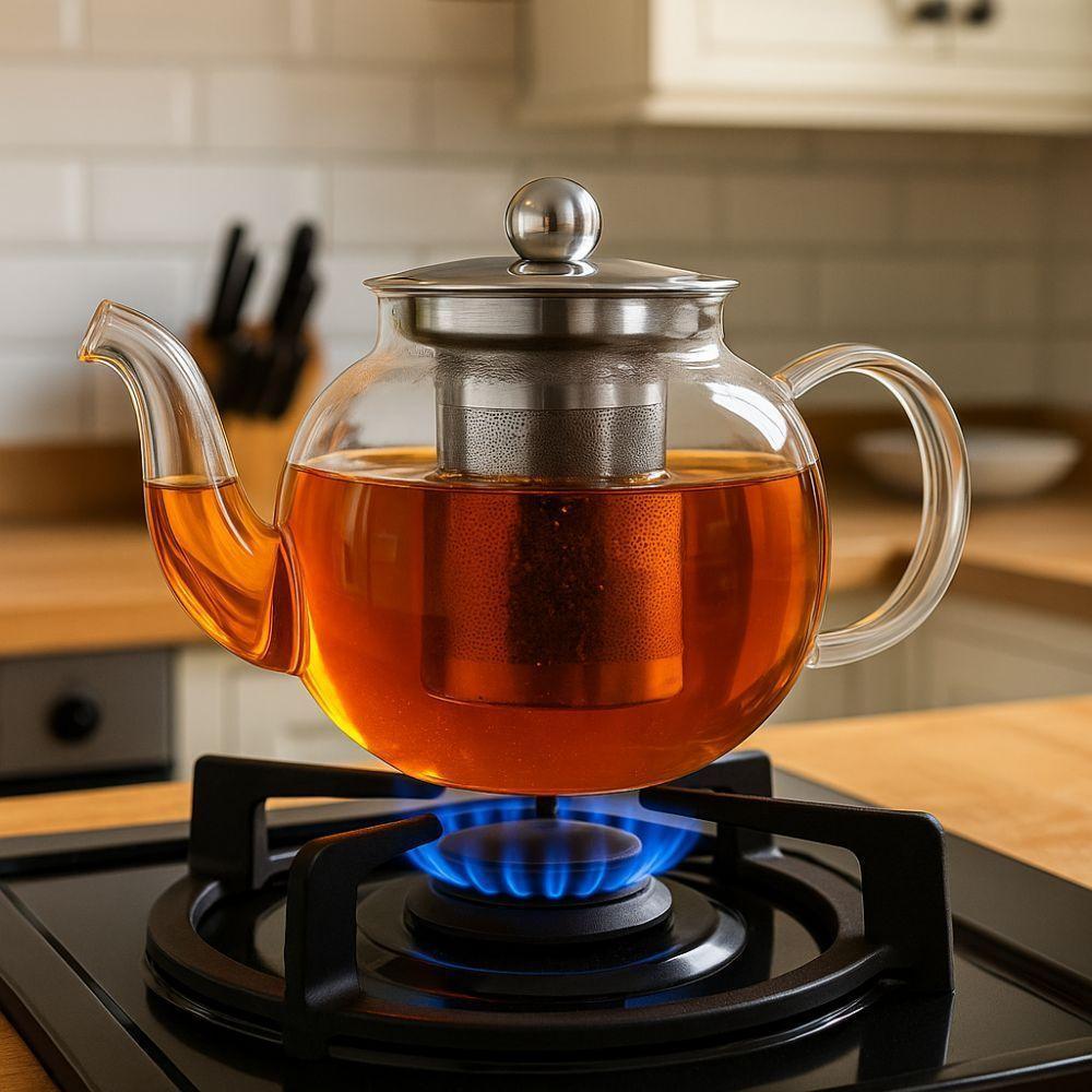 Bule Chaleira Vidro 600ml Borossilicato Com Infusor De Inox - 5