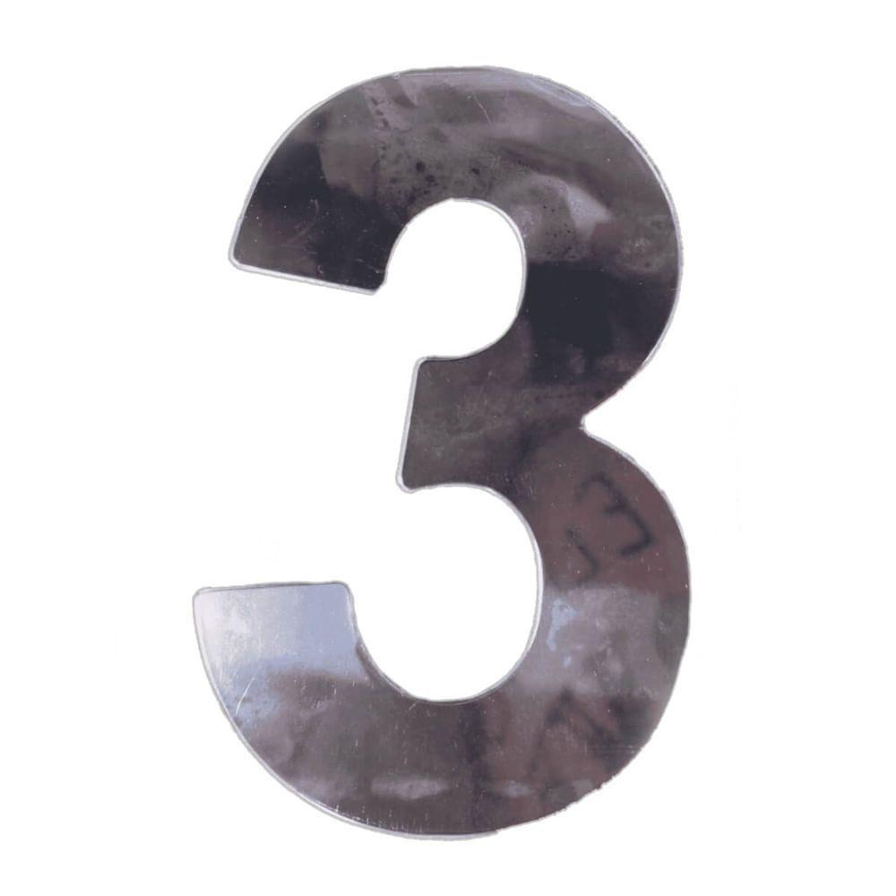 Número 3 Em Acm Espelhado 60mm - 360-3 - Numeral - 1