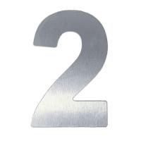 Número 2 Em Acm Aço Escovado 125mm - 400-2 - Numeral - 1
