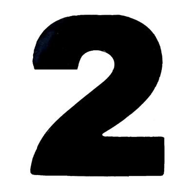 Número 2 Em Acm Preto 125mm - 600-2 - Numeral