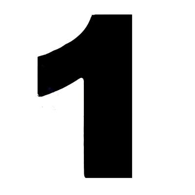 Número 1 Em Acm Preto 125mm - 600-1 - Numeral