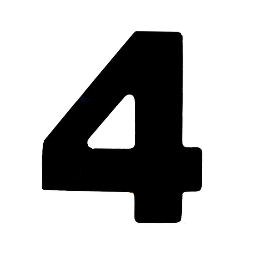 Número 4 Em Acm Preto 125mm - 600-4 - Numeral - 1