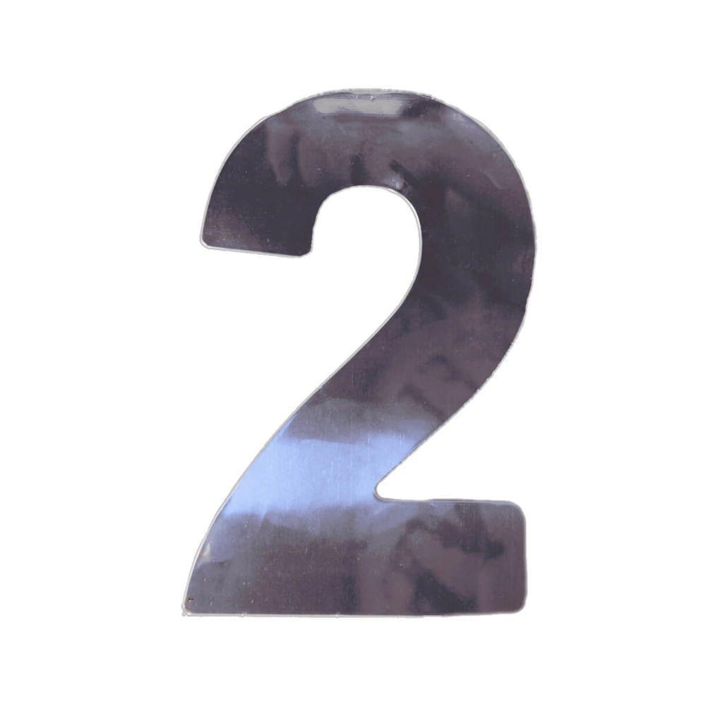 Número 2 Em Acm Espelhado 60mm - 360-2 - Numeral - 1