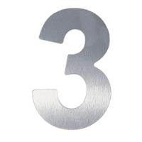 Número 3 Em Acm Aço Escovado 125mm - 400-3 - Numeral - 1