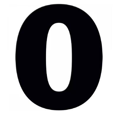 Número 0 Em Acm Preto 185mm - 685-0 - Numeral