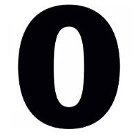 Número 0 Em Acm Preto 185mm - 685-0 - Numeral - 1