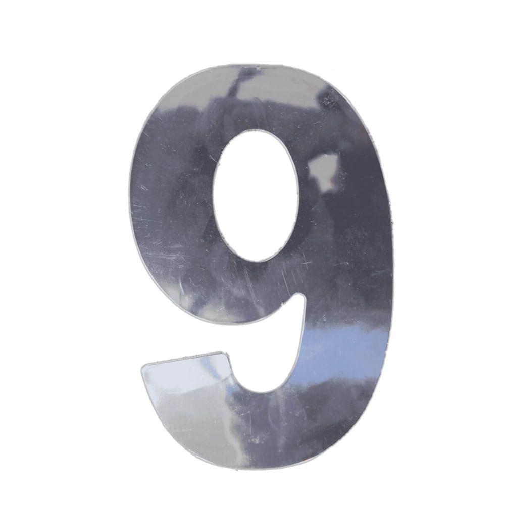 Número 9 Em Acm Espelhado 60mm - 360-9 - Numeral - 1