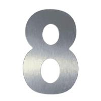 Número 8 Em Acm Aço Escovado 125mm - 400-8 - Numeral - 1