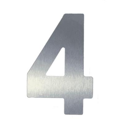 Número 4 Em Acm Aço Escovado 125mm - 400-4 - Numeral
