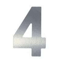 Número 4 Em Acm Aço Escovado 125mm - 400-4 - Numeral - 1
