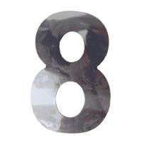Número 8 Em Acm Espelhado 125mm - 300-8 - Numeral - 1