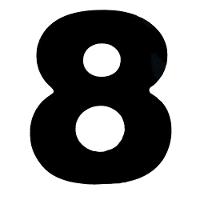 Número 8 Em Acm Preto 185mm - 685-8 - Numeral - 1