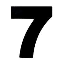Número 7 Em Acm Preto 185mm - 685-7 - Numeral - 1