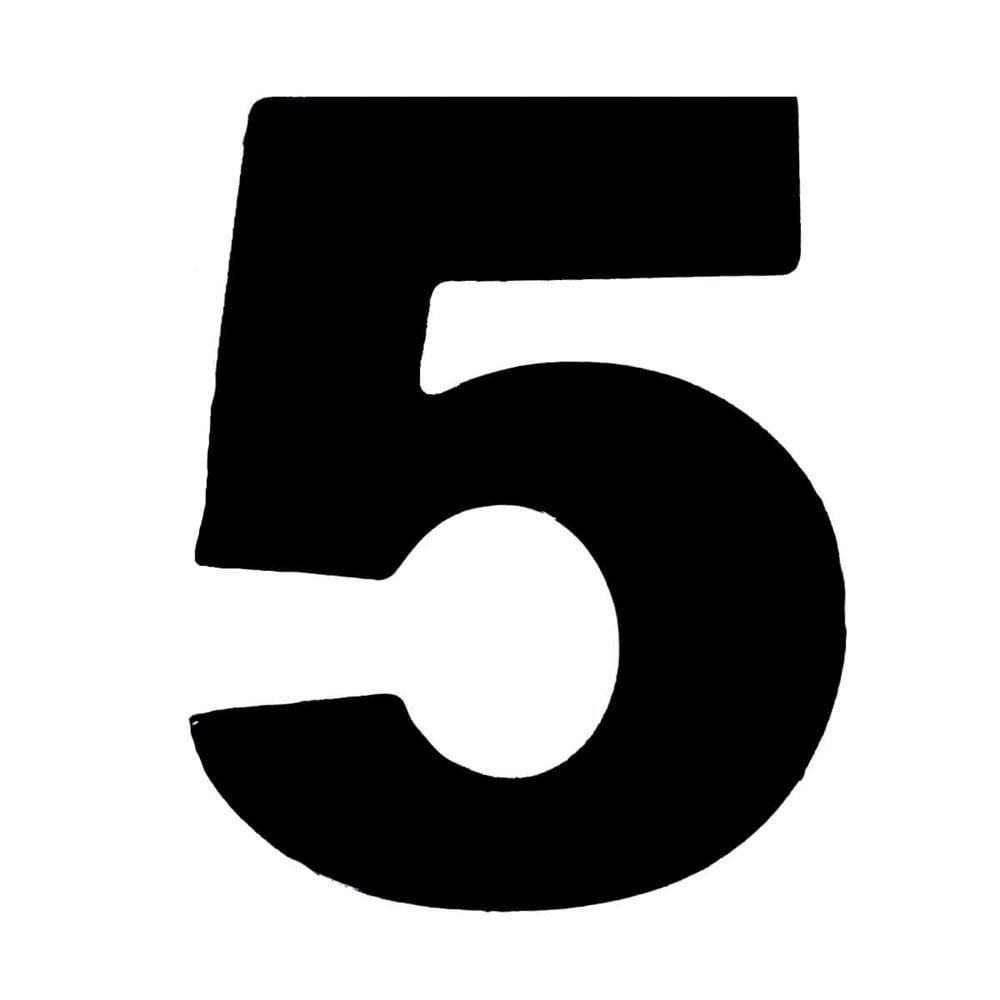 Número 5 Em Acm Preto 125mm - 600-5 - Numeral - 1