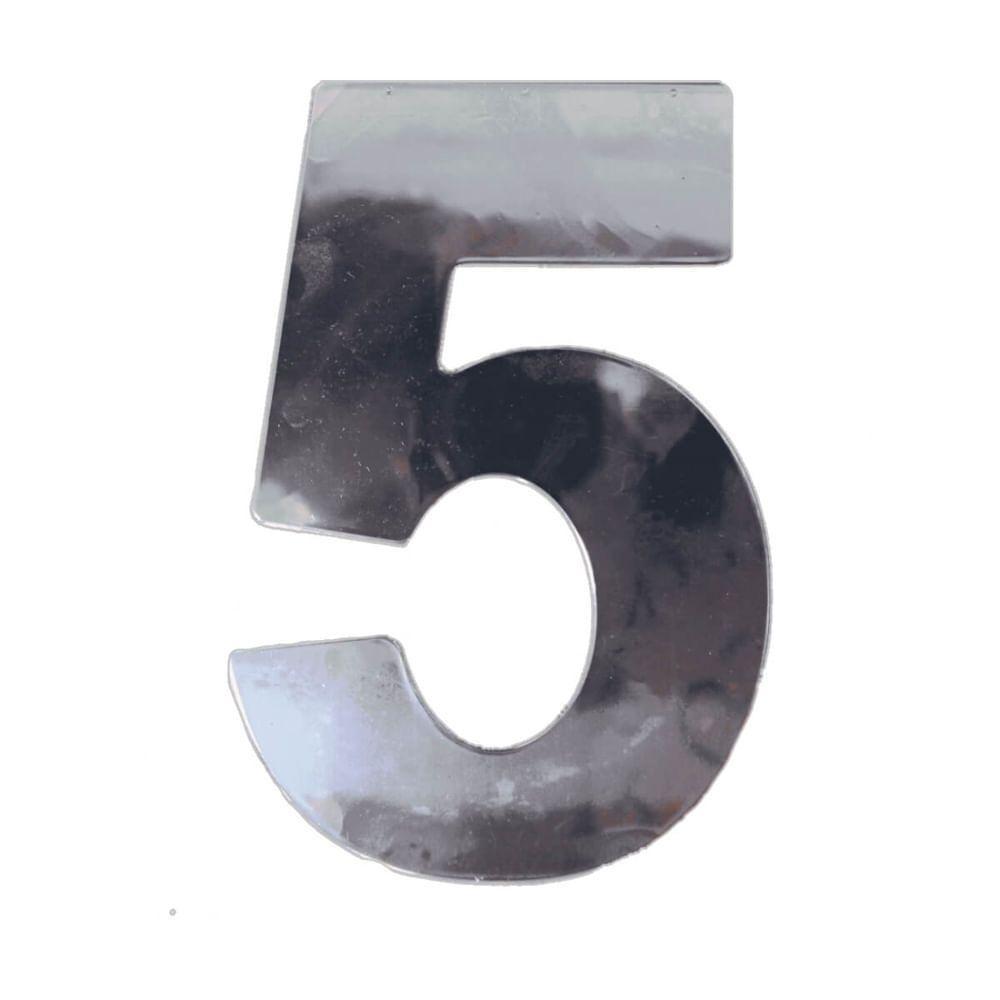Número 5 Em Acm Espelhado 125mm - 300-5 - Numeral - 1