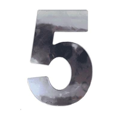 Número 5 Em Acm Espelhado 125mm - 300-5 - Numeral