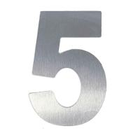 Número 5 Em Acm Aço Escovado 125mm - 400-5 - Numeral - 1
