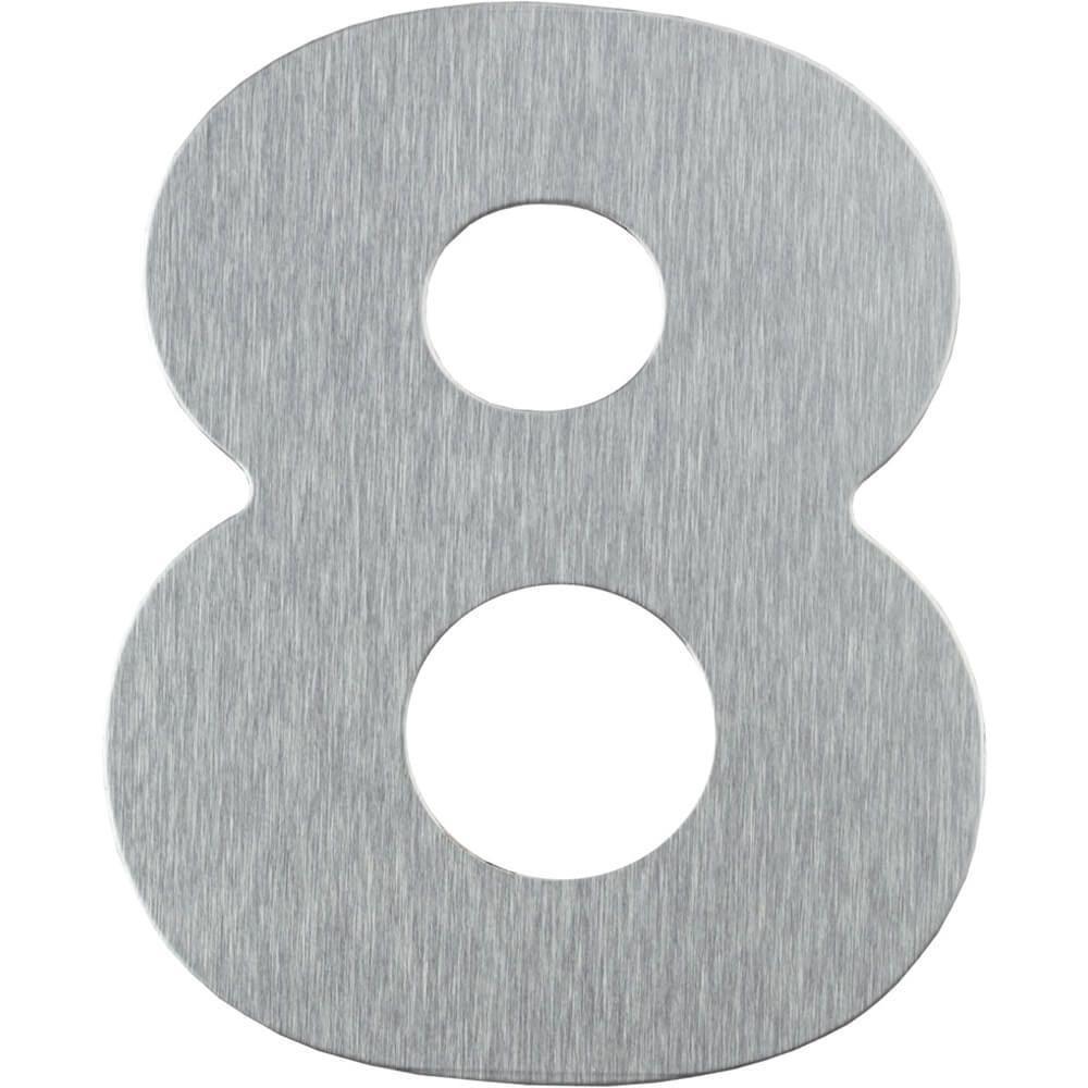 Número Residencial Em Alumínio Composto Escovado 125mm Nº 8 - Pr3001-8 - Pincéis Atlas - 1