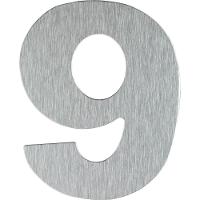 Número Residencial Em Alumínio Composto Escovado 125mm Nº 9 - Pr3001-9 - Pincéis Atlas - 1