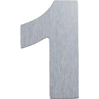 Número Residencial Em Alumínio Composto Escovado 125mm Nº 1 - Pr3001-1 - Pincéis Atlas - 1