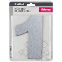 Número Residencial Em Alumínio Composto Escovado 125mm Nº 1 - Pr3001-1 - Pincéis Atlas - 2
