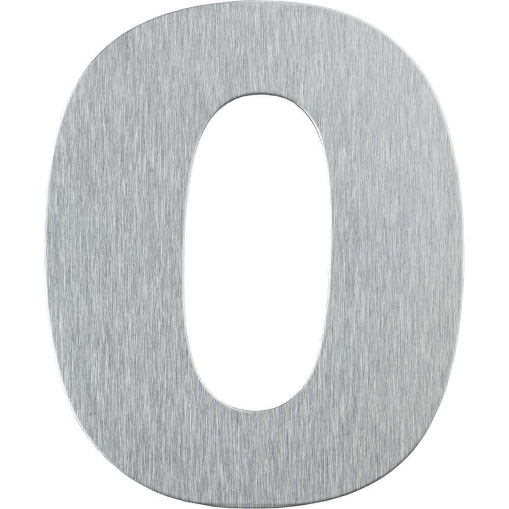 Número Residencial Em Alumínio Composto Escovado 125mm Nº 0 - Pr3001-0 - Pincéis Atlas - 1