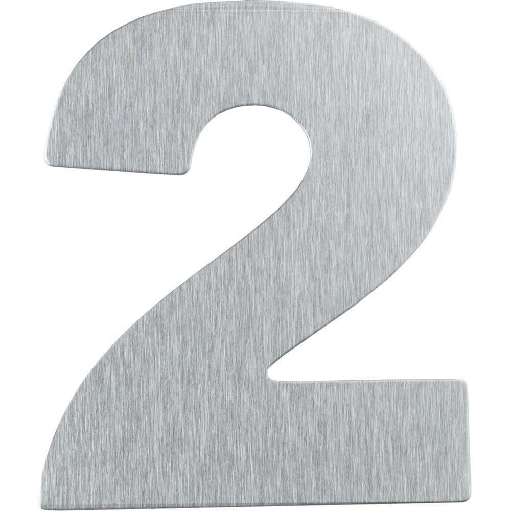 Número Residencial Em Alumínio Composto Escovado 125mm Nº 2 - Pr3001-2 - Pincéis Atlas - 1