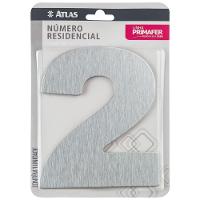 Número Residencial Em Alumínio Composto Escovado 125mm Nº 2 - Pr3001-2 - Pincéis Atlas - 2